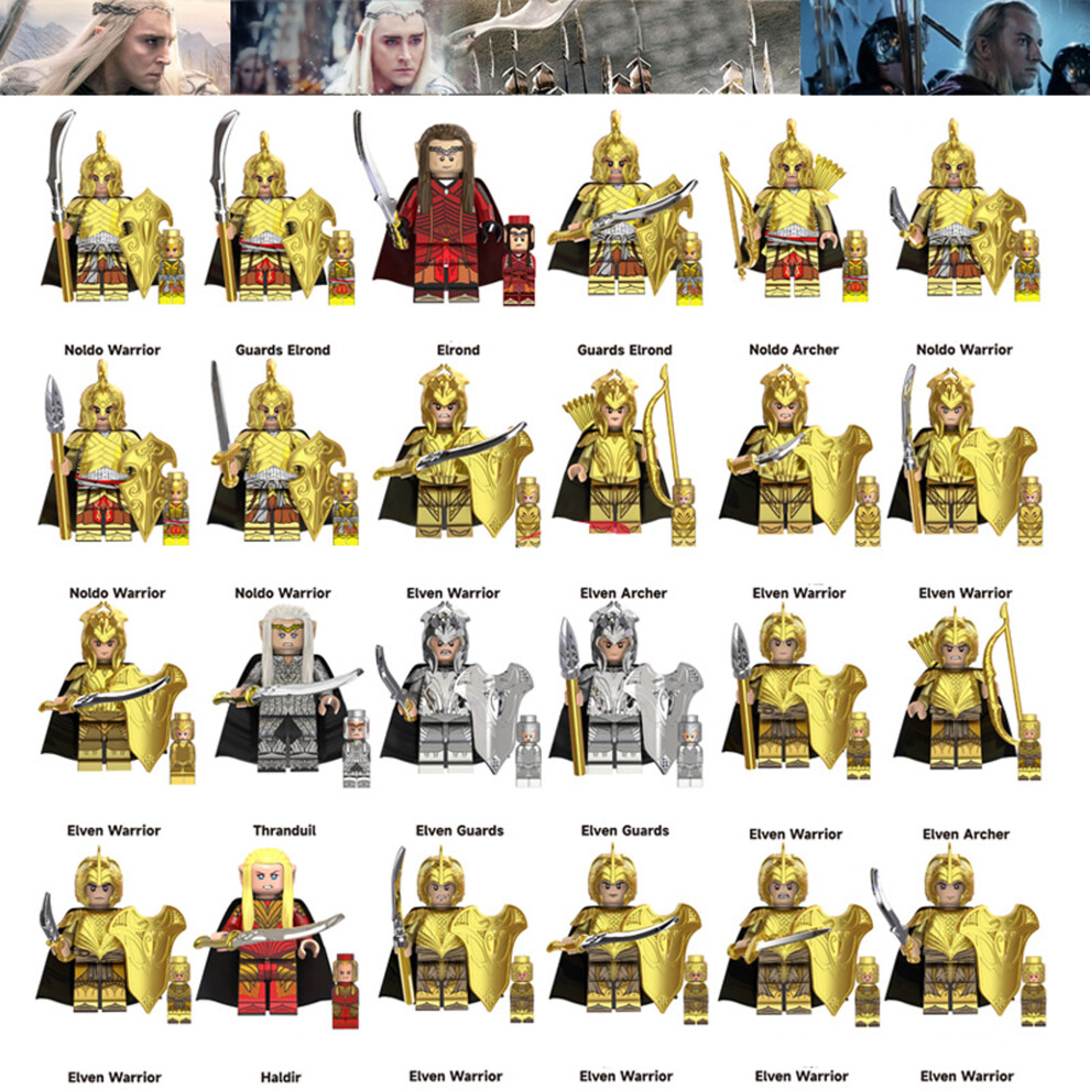 Bonxaif (24Pcs Lord Of The Rings - A) 34Pcs Lord Of The Rings Toy Action Mini Figures Fit Lego