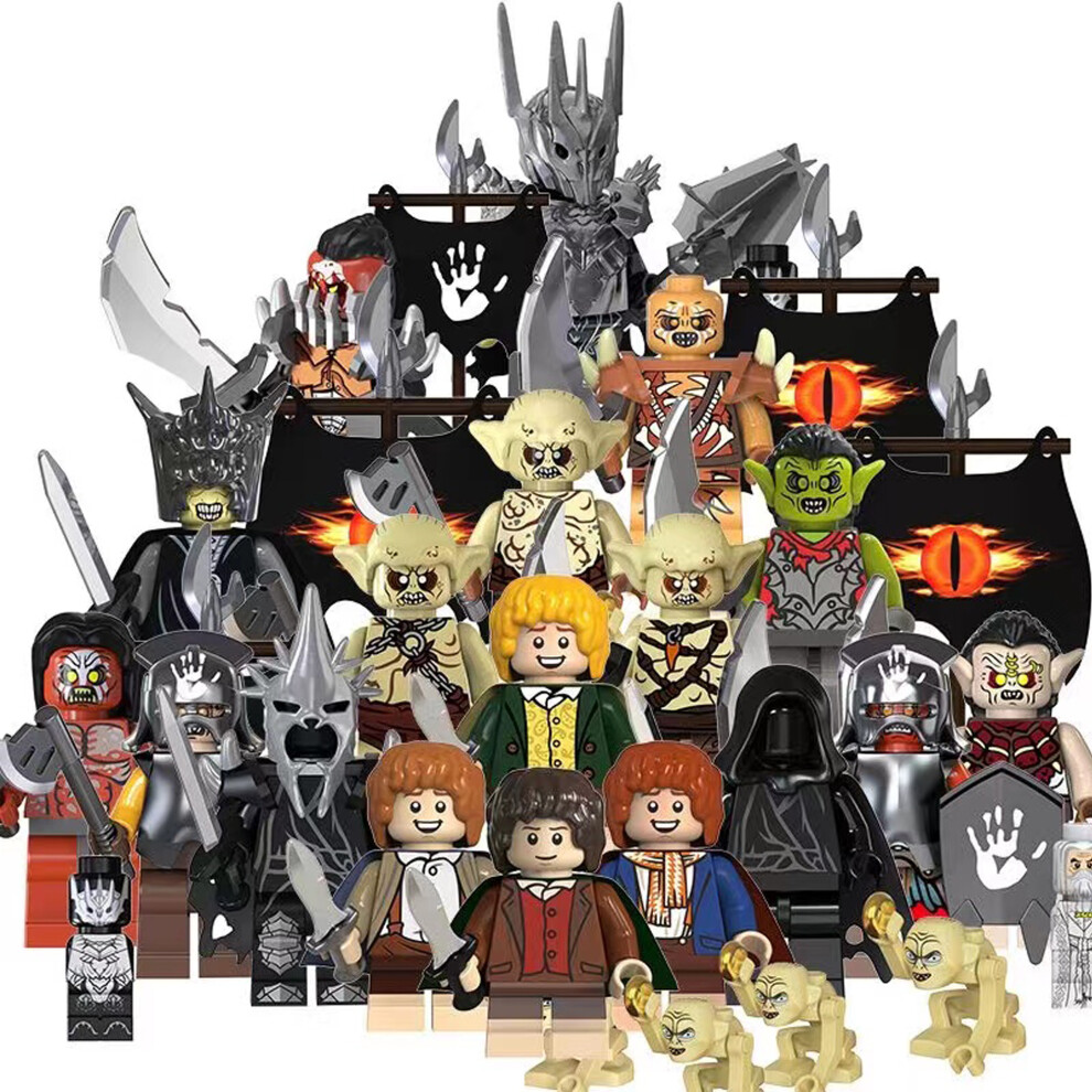 (18PCS Lord Of The Rings) 34PCS Lord Of The Rings Toy Action Mini Figures Fit Lego