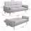 "Fabric 3-Seater Sofa Bed - Click Clack Recliner for Living Room" 3