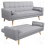 "Fabric 3-Seater Sofa Bed - Click Clack Recliner for Living Room" 8
