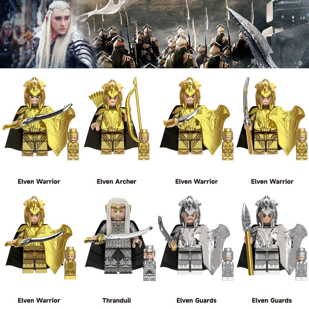 Bonxaif (8Pcs Lord Of The Rings - I) 34Pcs Lord Of The Rings Toy Action Mini Figures Fit Lego