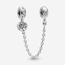 (family heart chain ) Silver/Gold safety chain charm, elegance, family heart safety charm for women bracelet S925 Sterling Silver Gifts For Women / friend birthday