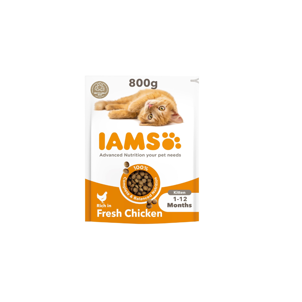 IAMS Complete Dry Cat Food for Kittens with Chicken 800 g