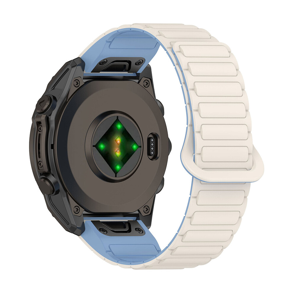 (26mm Antique White Mist Blue) Watch Strap Watch Band for Garmin Fenix 5 6 7 8 Quick Release Magnetic 20MM/22MM/26MM-image-OPC-PFQ2R66-NEW