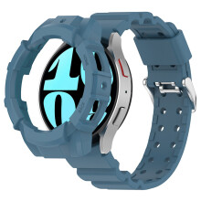 (40MM Blue) Armor Watch Strap + Protective Case Watch Case Set for Samsung Galaxy Watch 7 40mm/44mm