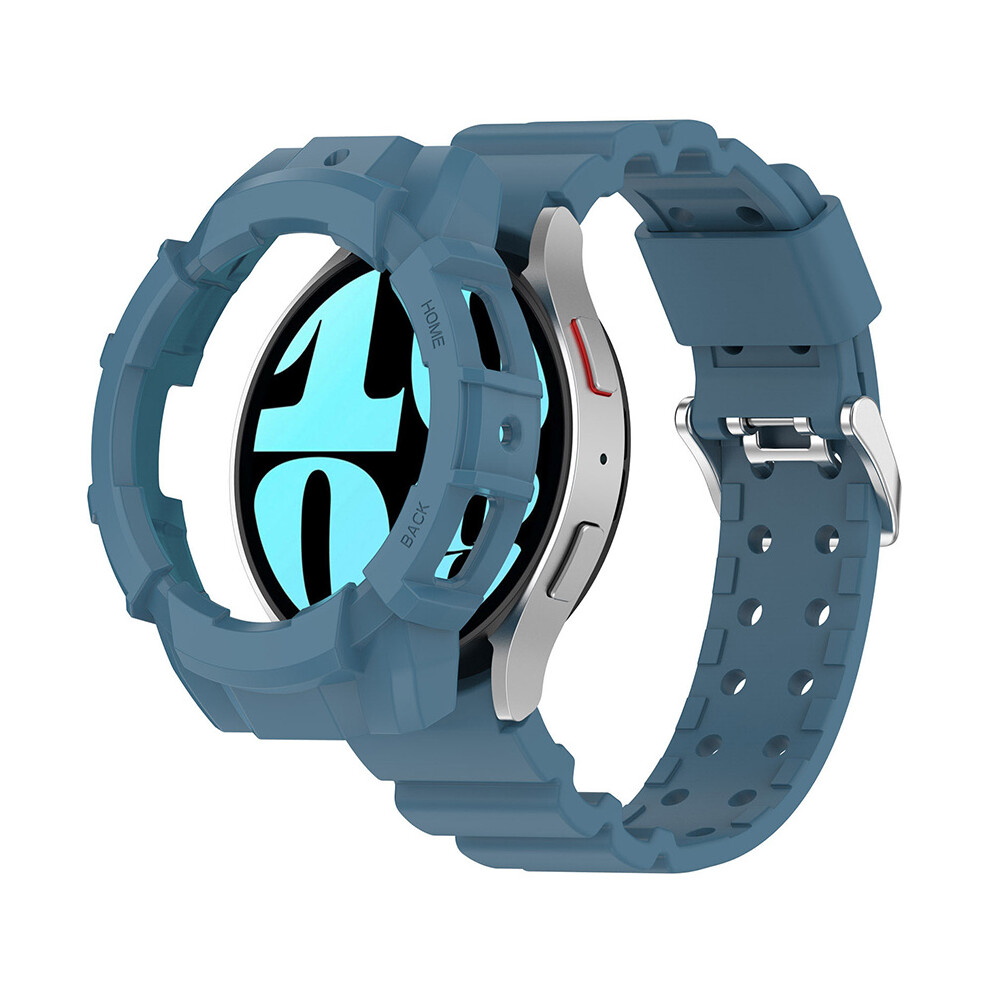 (40MM Blue) Armor Watch Strap + Protective Case Watch Case Set for Samsung Galaxy Watch 7 40mm/44mm