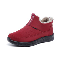 (Red-B023, 8) (Red-B022, 4) Womens Water Repellent Fur Lined Snow Ankle Boots Mens Ladies Winter Warm Flat Shoes