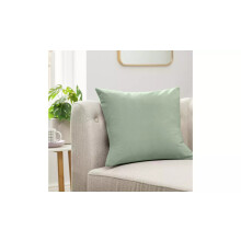 (Sage green) Velvet Plain Cushion Cover - 43x43cm, Polyester, All Colours - Set of 2