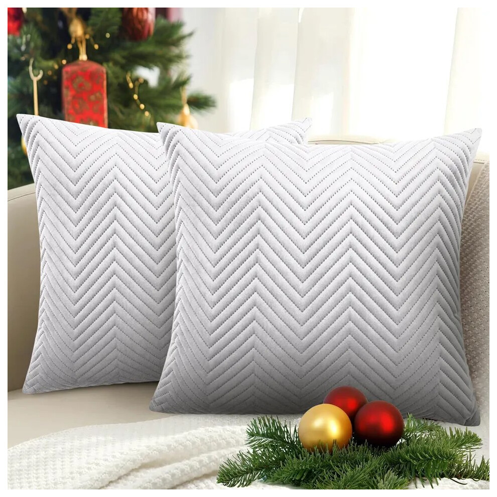 Oxford Homeware (Pack Of 2, ) Luxury Embossed Velvet Cushion Covers Pack Of 1,2 & 4 Silver