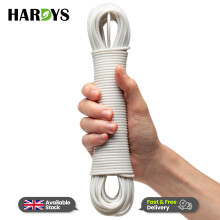 (White, 25M) Heavy Duty Clothes Washing Line Steel Core Strong