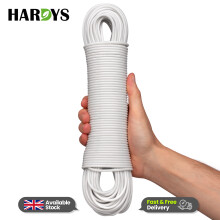 (White, 50M) Heavy Duty Clothes Washing Line Steel Core Strong