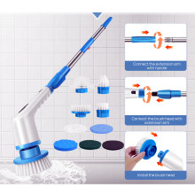 (Blue+White) Electric Spin Scrubber, Cordless Floor Scrubbing Brush,Electric Cleaning Brush, Strong Motor for Bathroom Cleaner, Shower Cleaning tools