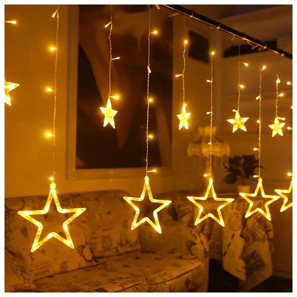 (Star - Warm LED) 2m Christmas Snowflake Star LED Fairy Lights Xmas Indoor Outdoor Decoration