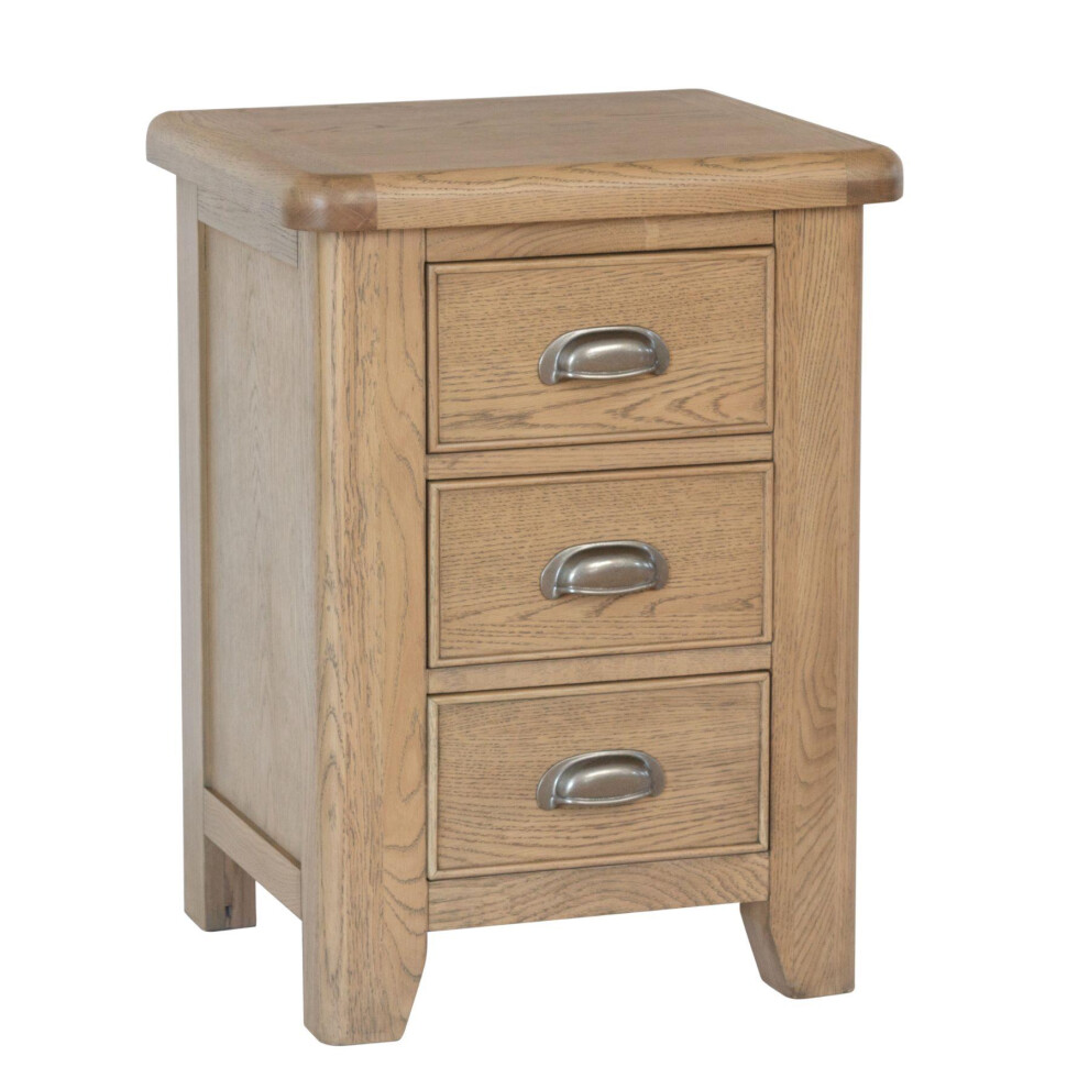 Holcombe Bedside Cabinet Nightstand Side Table 3 Drawers Solid Wood