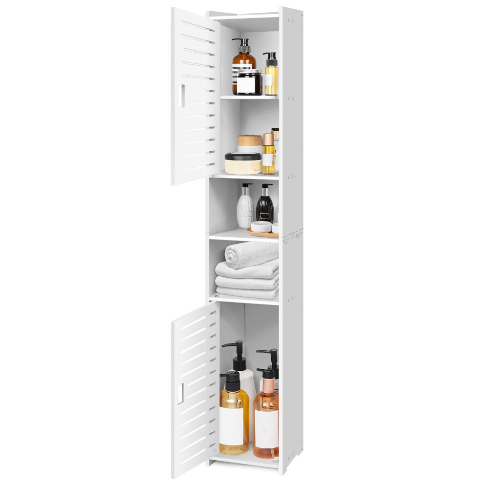 Tall Bathroom Storage Cabinet, Home Storage Furniture Organizer Unit 5 Tier for Office Living Room Kitchen Entryway