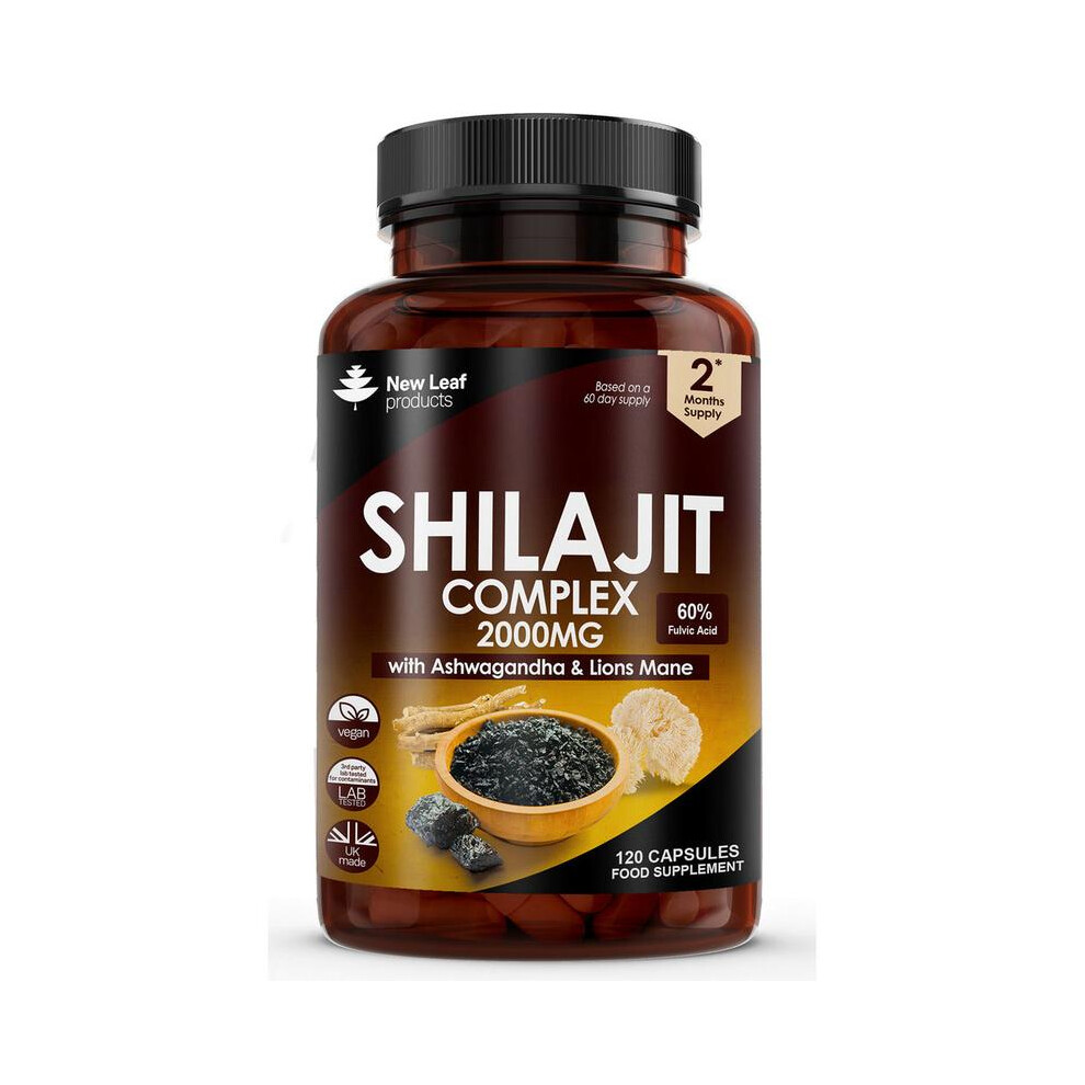 Shilajit, Ashwagandha, & Lion's Mane | 2000mg Capsules