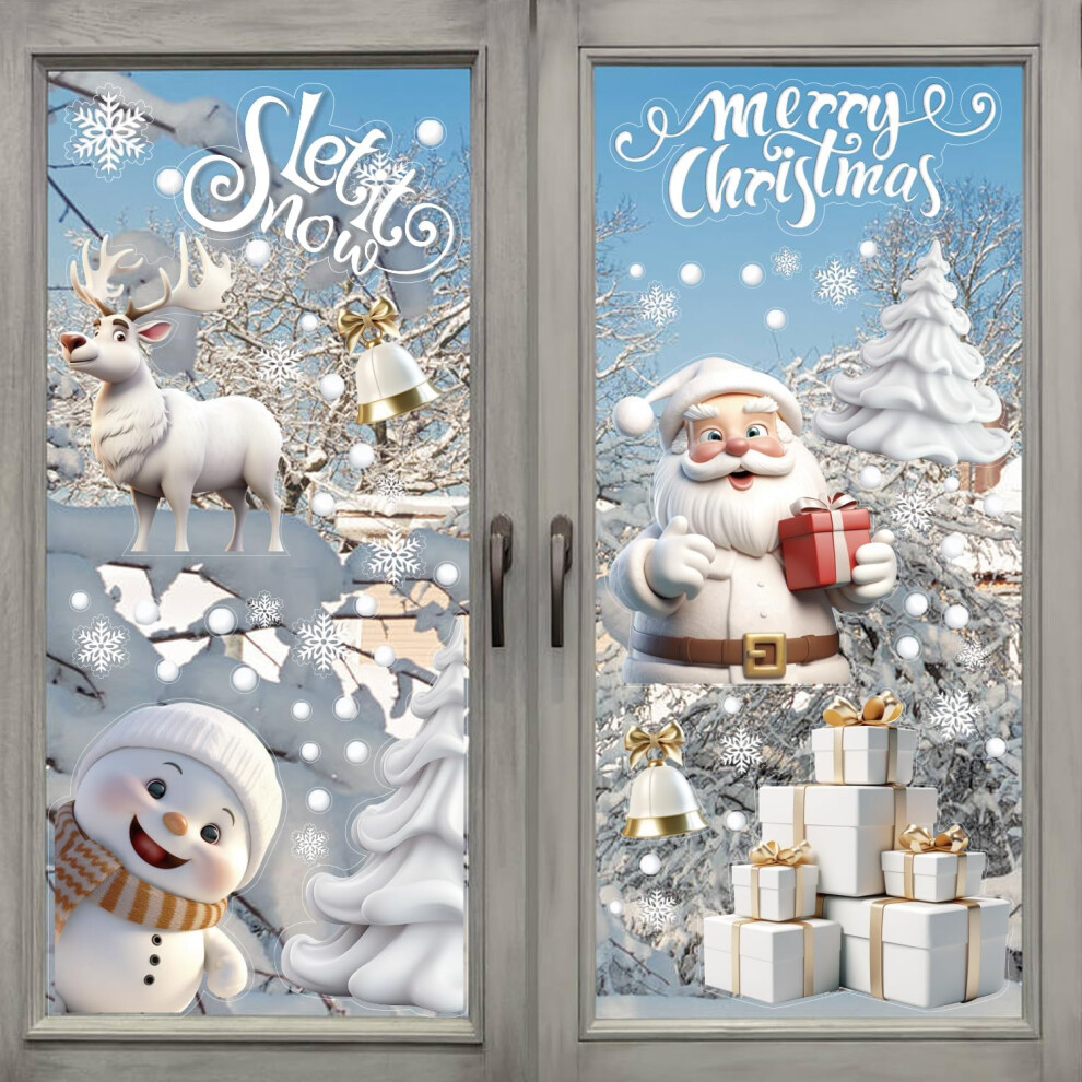 8 Sheets Christmas Window Stickers Christmas Window