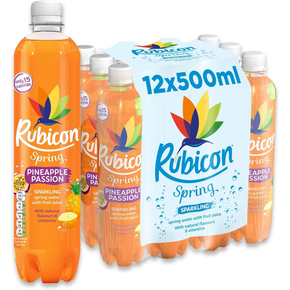 Rubicon Spring 12 Pack Pineapple Passion, Sparkling Spring Water 12 x