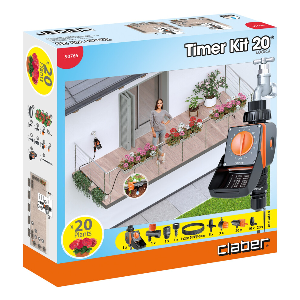 Claber Timer Kit Logica - 20 Inline Drippers