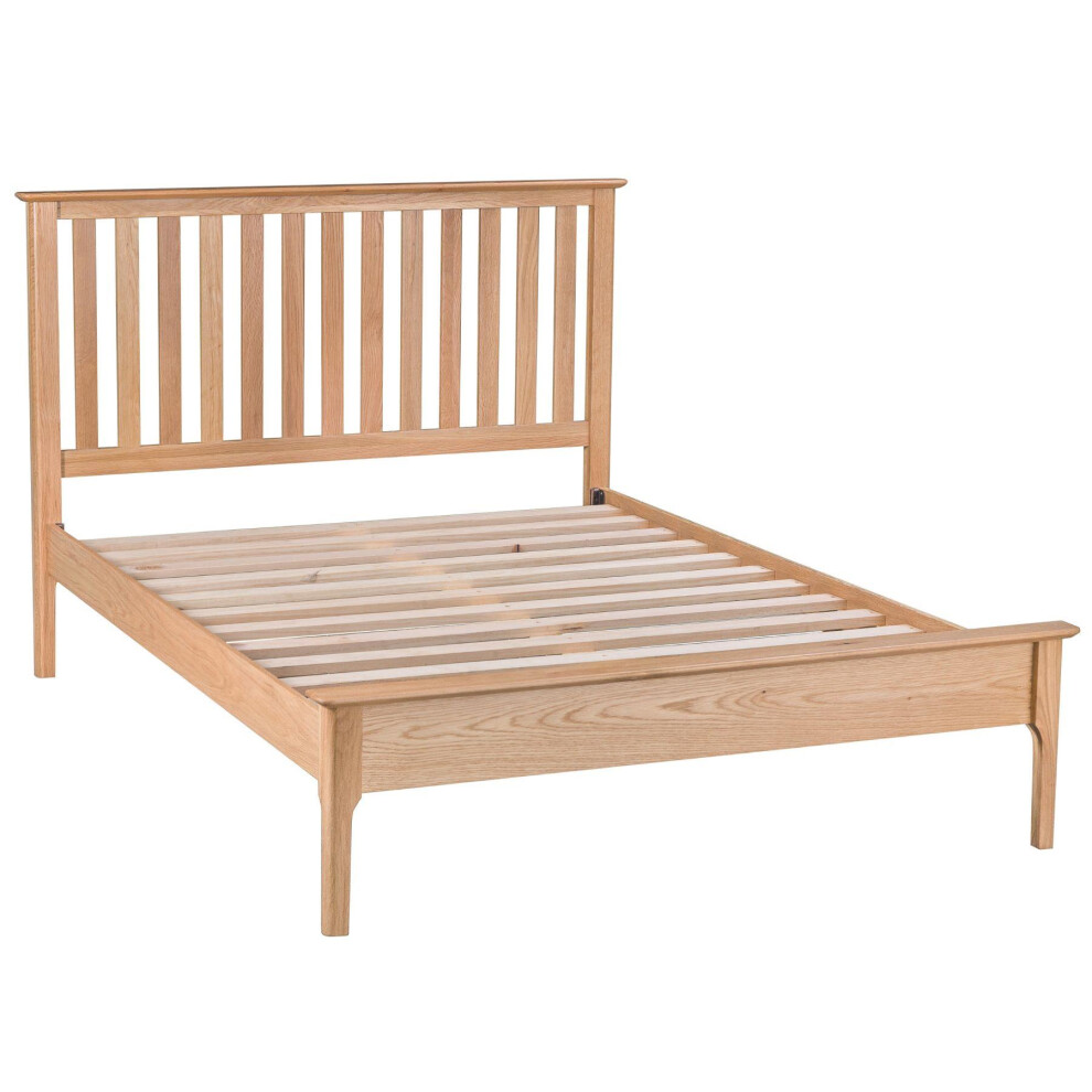 Natland King Size Bed Frame Solid Wood Wooden Slats and Tapered Legs