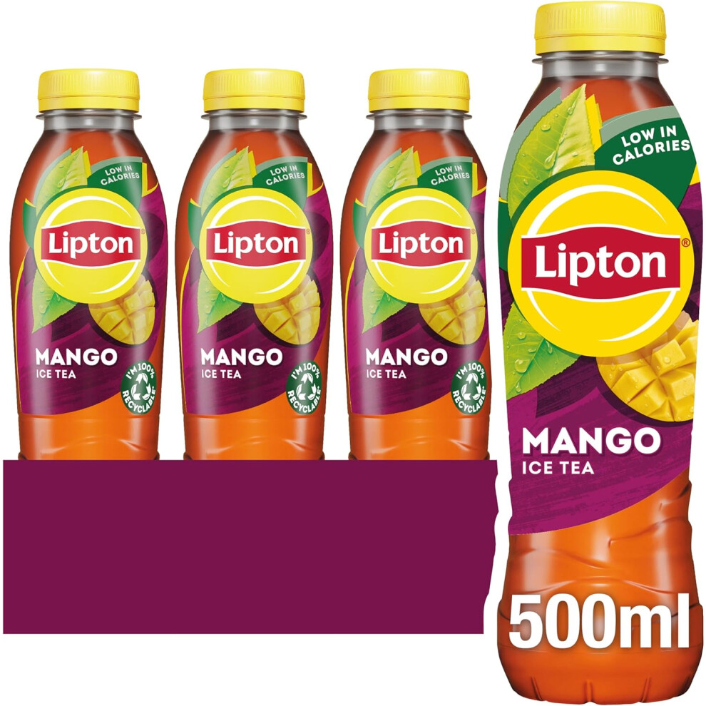 Lipton Lipton​ Mango​ Bottled Ice Tea​ 500Ml (Pack Of 12), Low Calorie​ Soft Drink​