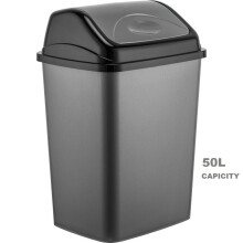 (50 Liter) MantraRaj Plastic Flip Top Waste Bin Removable Swing Lid Plastic Swing Top Bin Garbage Rubbish Kitchen Dustbins