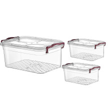 (10 Liter) MantraRaj Clear Pack Of 3 Plastic Storage Boxes Container With Lids Handles Stackable Bins Transparent Storage Containers