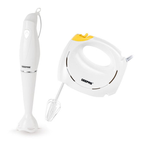 GEEPAS Geepas Hand Mixer & Hand Blender Set | White