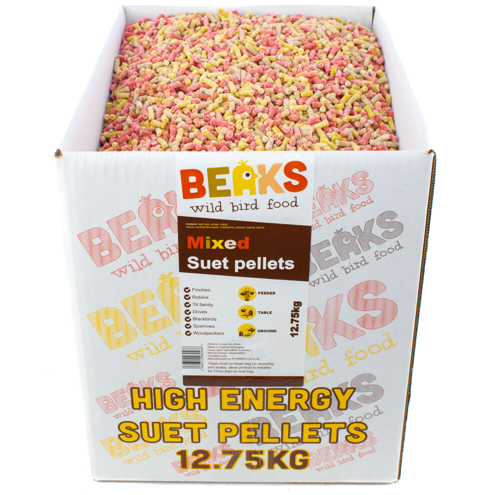 BEAKS Mixed 4 seasons suet feed pellets for wild birds 12.75kg