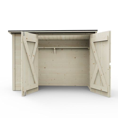 Weka Multi Purpose Storage Shed for Bicycles & Rubbish Bins - Natural 1