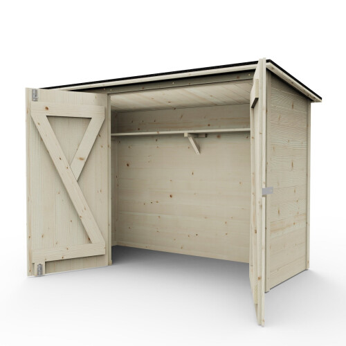 Weka Multi Purpose Storage Shed for Bicycles & Rubbish Bins - Natural 2