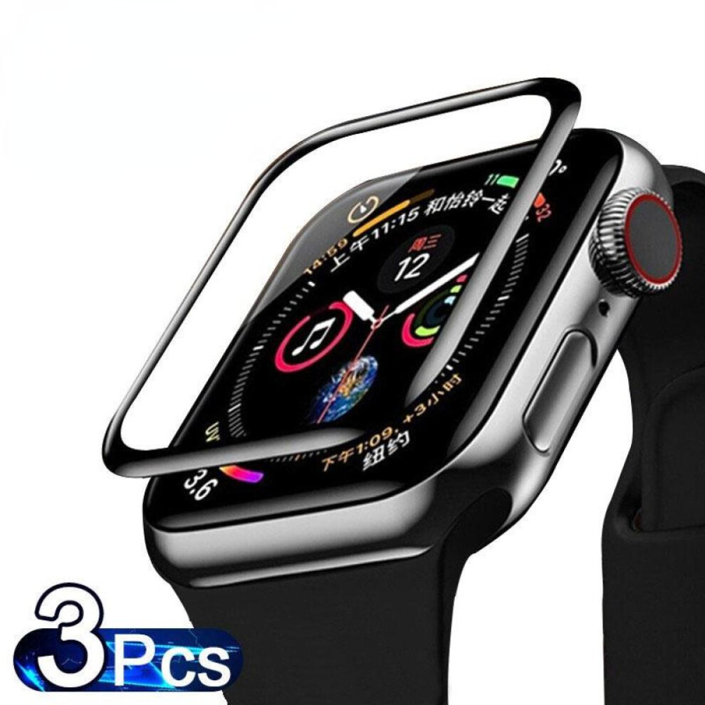 (black, Series456 SE 40MM 3PCS) 3PCS Screen Protector For Apple Watch 45MM 44MM 42MM 41MM 40MM 38MM Screen Film Protector iWatch Series 7 6 SE 5 4 3 2 (Not Tempered Glass)