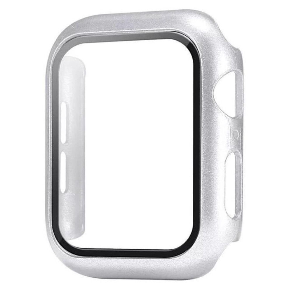 (, 44Mm Series 4 5) Tempered Glass+Watch Case For Apple Watch 8 7 6 Se 5 3 4 44Mm 40Mm Screen Protector Iwatch 5 3 2 42Mm 38Mm Case Cover Bumper Silver 8161951463923