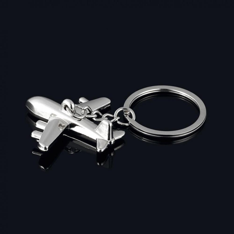 Creative 3D Simulation Model Airplane Plane Keychain Key Chain Ring Keyring