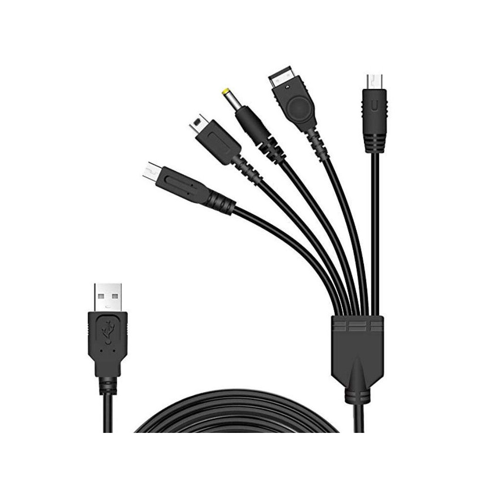 Gaming Consoles 1.2M Charging Cable 5 In Usb Charger Multi Function Game Cord Compatible For Nintendo Nds Lite / Wii New 3Ds Xl Ll 2Ds Gba Sp Psp Cabl