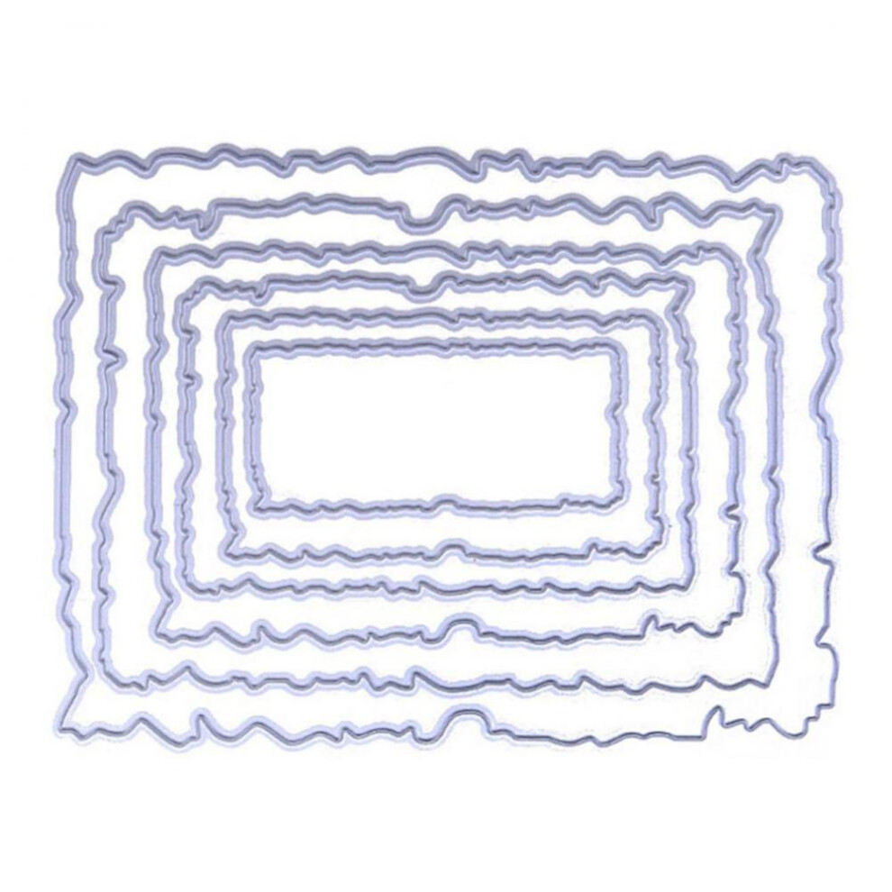 6Pcs/Set Torn Rectangle Frame Metal Cutting Die for DIY Scrapbooking Photo Album