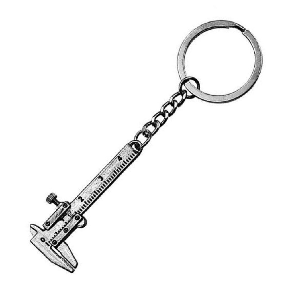 Simulation Slide Ruler Vernier Caliper Model Key Chain Keyring