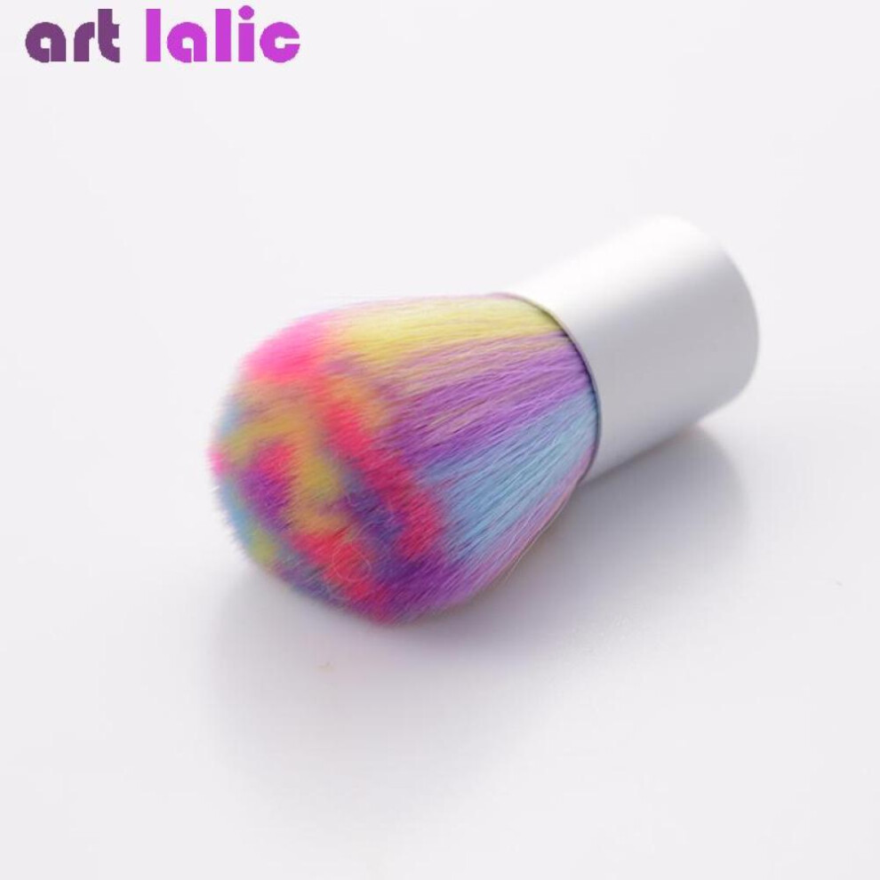 Rainbow Pink Color Soft Nail Cleaning Brush Acrylic UV Gel Powder Dust Remover Manicure Nail Care