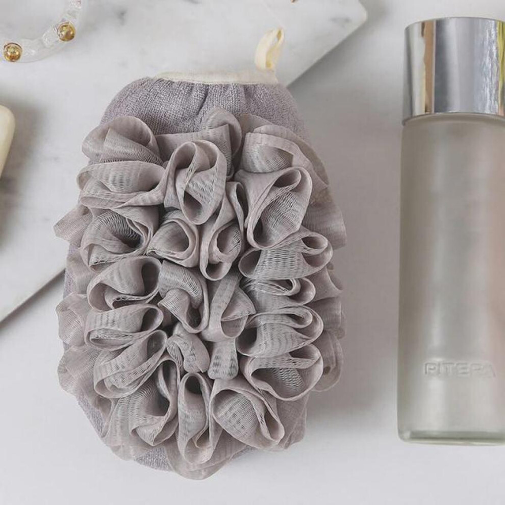 (Grey) Exfoliating Gloves, Body Cleaning, Shower Flowers, Bathroom Shower Balls, Body Scrub, Sponge Towels, Bathroom Tools