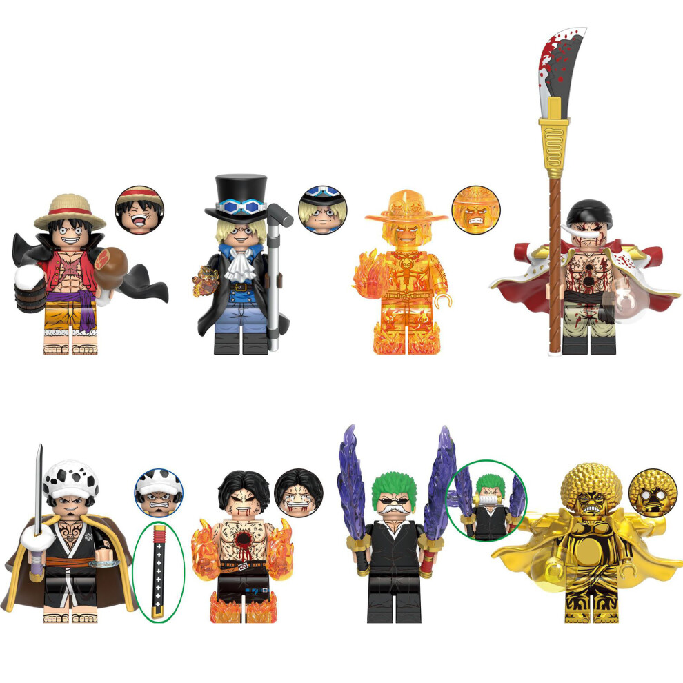 (8pcs-B) 16PCS One Piece Collection Collection Minifigures Toys Gift Fit Lego