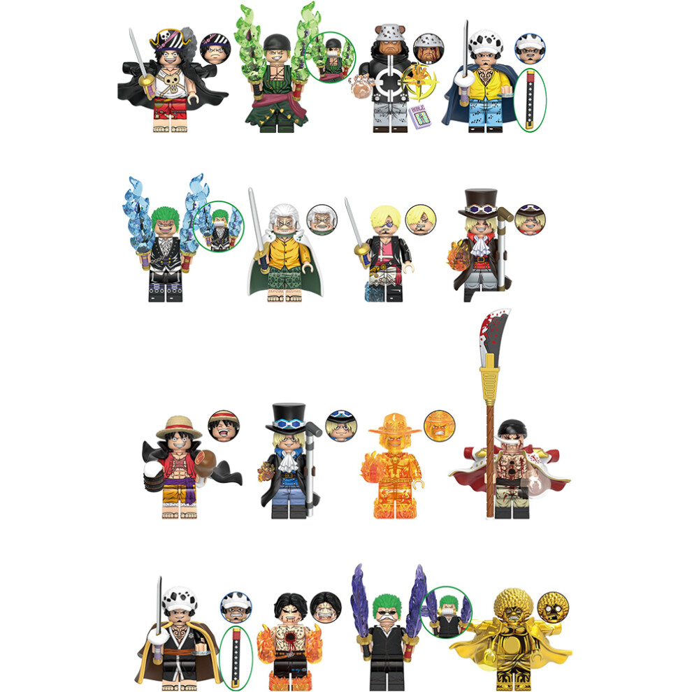 (16pcs-C) 16PCS One Piece Collection Collection Minifigures Toys Gift Fit Lego