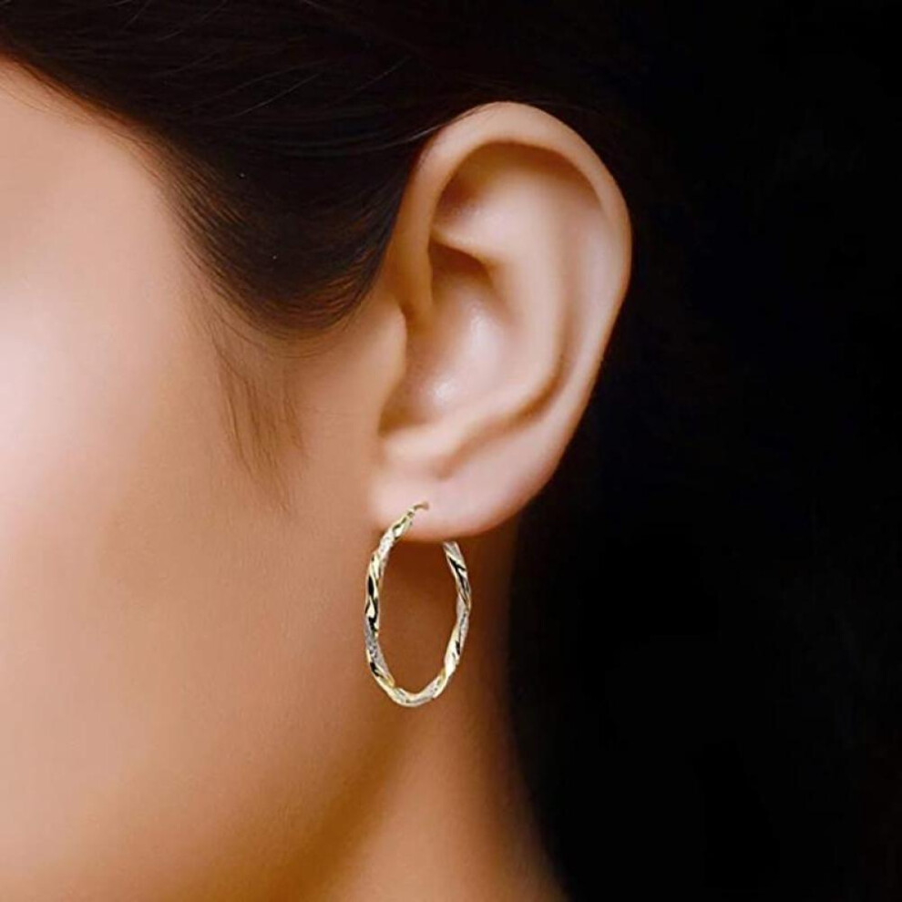 Womens Spiral Circle Loop Earrings