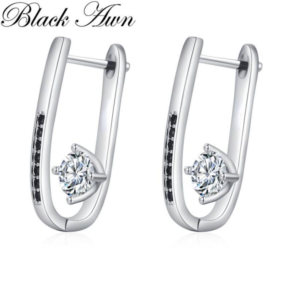 Black Awn Black and White Design Jewelry Drop Earrings For Women