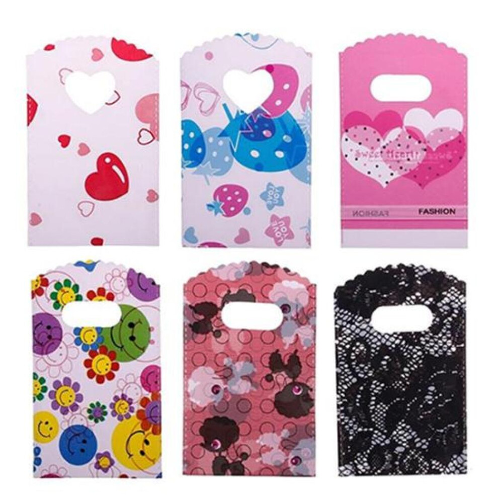 50Pcs Cartoon Bear Heart Flower Mix Small Mini Gift Pretty Patterns Jewelry Bags