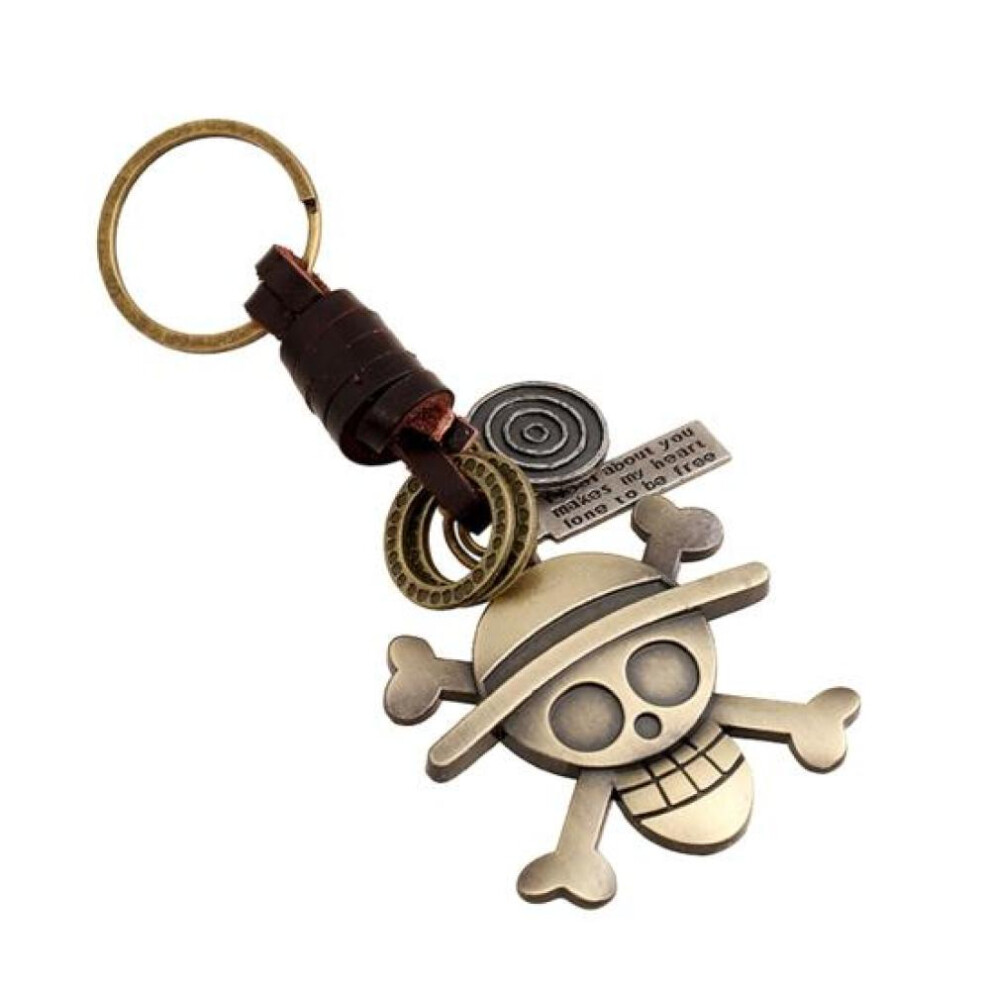 Anime One Piece Skull Pendant Keyring Keychain Decor