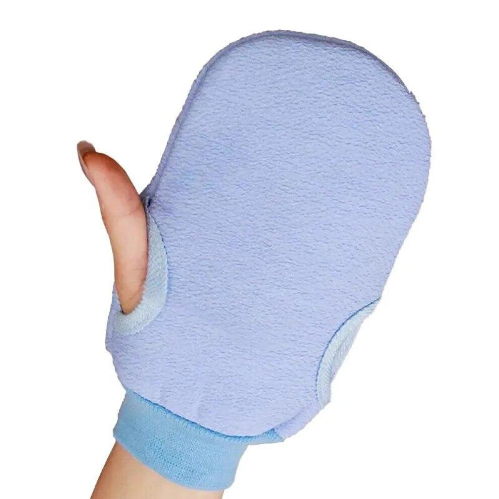 (Blue) 1PC Bath For Peeling Exfoliating Body Cleaning Scrub Mitten Rub Gloves For Shower Body Brush Towel SPA Foam Body Massage