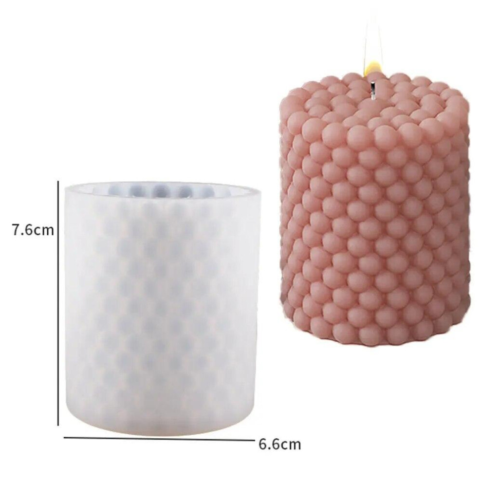 Geometry Bubble Ball Cylinder Silicone Candle Mould 3D Spheric Column Soap Plaster Mold Chocolate Ice Making Mold