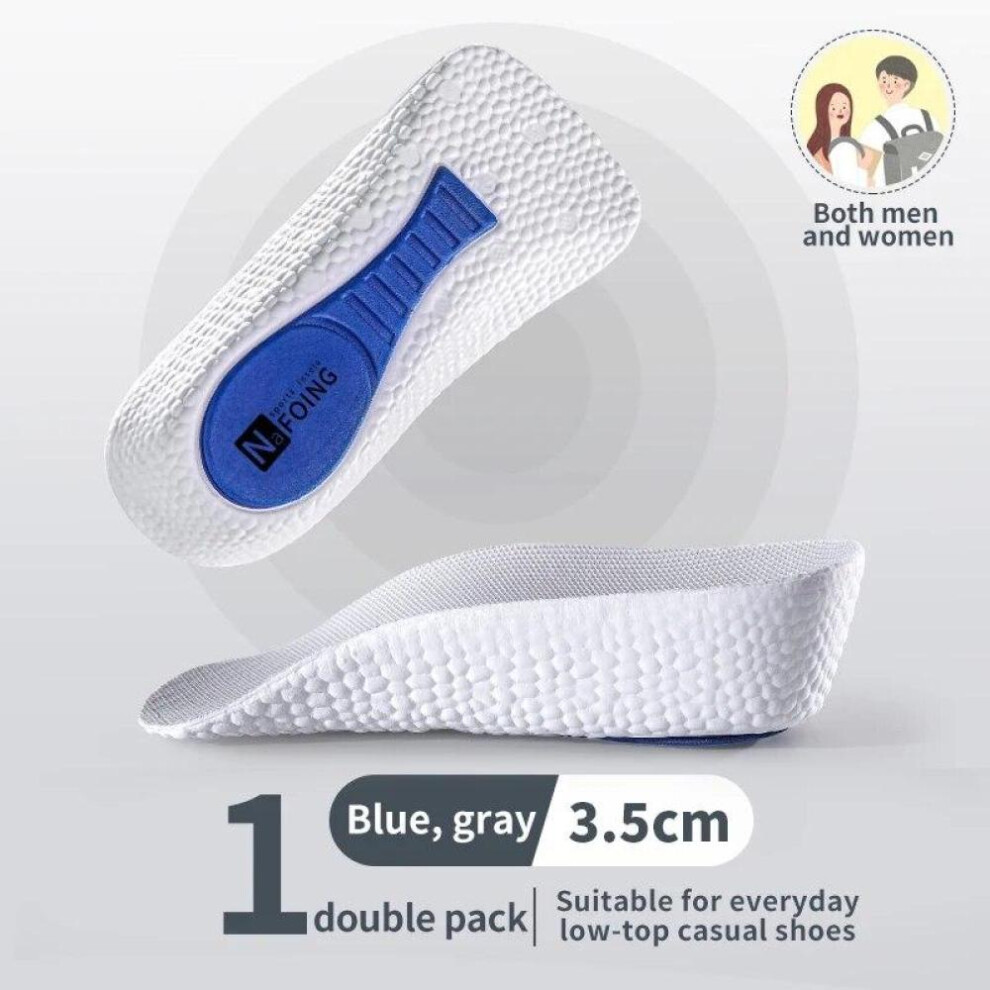 (White, 3.5CM) Memory Foam Height Increase Insoles For Men Women Shoes Feet Arch Support Insoles Sneakers Heel Lift Shoe Pads