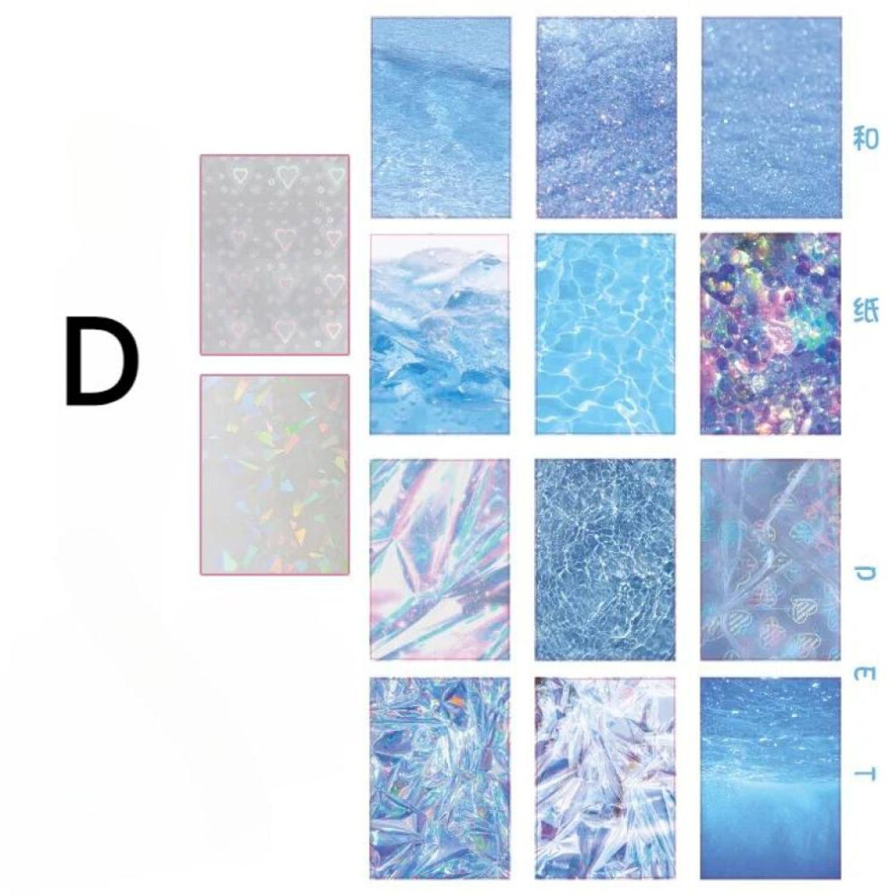 (Blue) 14 Pcs Starry Night Series Scrapbook Sticker