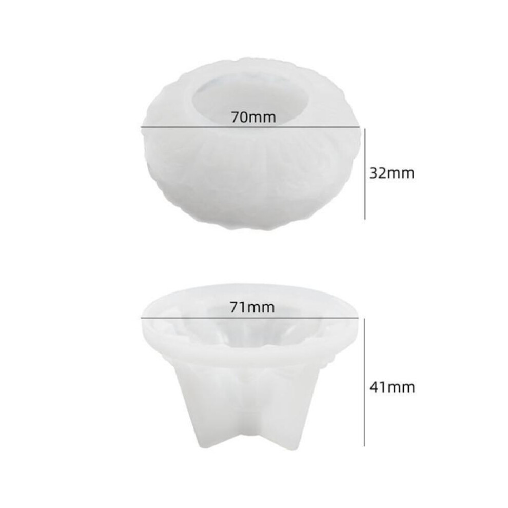 DIY Crystal Epoxy Resin Mold Lotus Candle Holder Mirror Silicone Mold